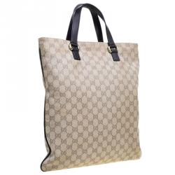 Pre Owned Gucci Beige GG Canvas Portfolio Shopper Tote