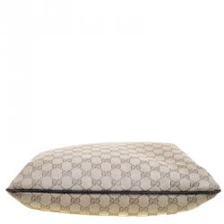 Pre Owned Gucci Beige GG Canvas Portfolio Shopper Tote