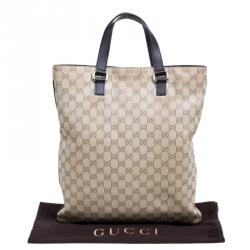 Pre Owned Gucci Beige GG Canvas Portfolio Shopper Tote