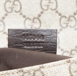 مملوكة مسبقًا Gucci Beige/Brown GG Supreme Canvas Web Messenger Bag