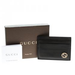 Gucci Black Leather GG Logo Card Holder