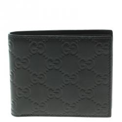 Gucci Black Guccissima Leather Bi Fold Wallet