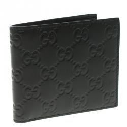 Gucci Black Guccissima Leather Bi Fold Wallet