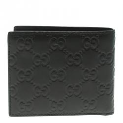 Gucci Black Guccissima Leather Bi Fold Wallet