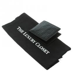 Gucci Black Guccissima Leather Bi Fold Wallet