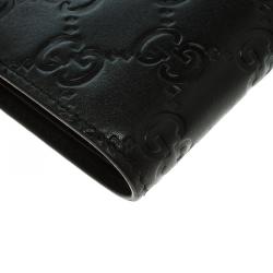 Gucci Black Guccissima Leather Bi Fold Wallet