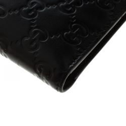 Gucci Black Guccissima Leather Bi Fold Wallet