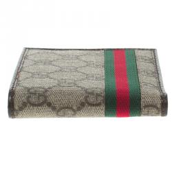 Gucci Beige GG Supreme Canvas Web Bi Fold Wallet
