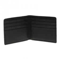 Gucci Black Leather Micro Guccissima  Trim Bi-Fold Wallet