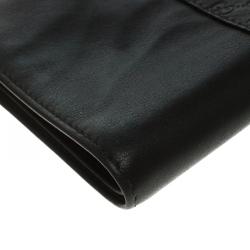 Gucci Black Leather Micro Guccissima  Trim Bi-Fold Wallet