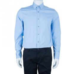 Gucci Men's Light Blue Cotton Shirt L