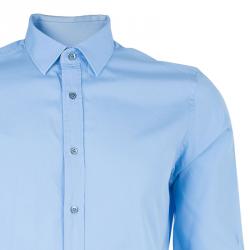 Gucci Men's Light Blue Cotton Shirt L