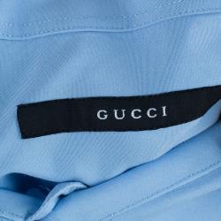 Gucci Men's Light Blue Cotton Shirt L