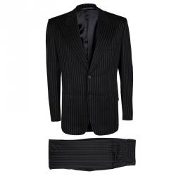 Gucci Black Wool Pinstriped Tailored Suit L