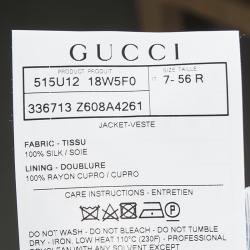 Pre Owned Kris Knight For Gucci Navy Blue Floral Printed Silk Jacket XXXL