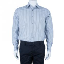 Gucci Men's Grey Striped Shirt S