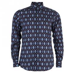 Gucci Men's Diagonal Link Fitted Cotton Shirt M