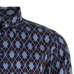 Gucci Men's Diagonal Link Fitted Cotton Shirt M