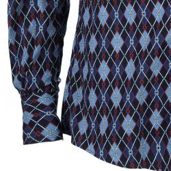 Gucci Men's Diagonal Link Fitted Cotton Shirt M