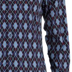 Gucci Men's Diagonal Link Fitted Cotton Shirt M