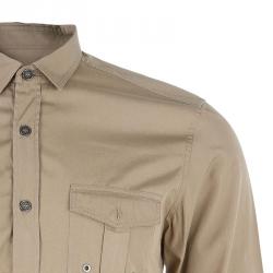 Pre Owned Gucci Men's Beige Cotton Shirt S