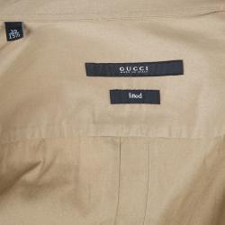 Pre Owned Gucci Men's Beige Cotton Shirt S