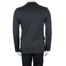 Gucci Men's Grey Crest Detail Blazer S