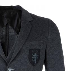 Gucci Men's Grey Crest Detail Blazer S