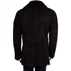 Gucci Men's Brown Suede Fur Jacket L