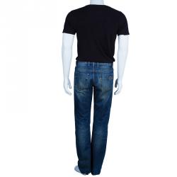 Pre Owned Gucci Men's Blue Regular Denim Pants S