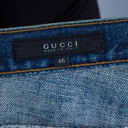 Pre Owned Gucci Men's Blue Regular Denim Pants S