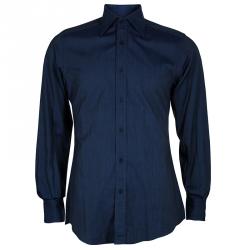 Gucci Men's Blue Pinstripe Shirt M