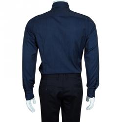 Gucci Men's Blue Pinstripe Shirt M