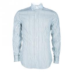 Gucci Men's White Striped Cotton Shirt M