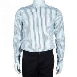 Gucci Men's White Striped Cotton Shirt M