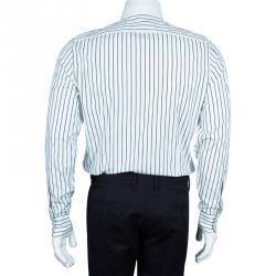 Gucci Men's White Striped Cotton Shirt M