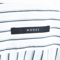Gucci Men's White Striped Cotton Shirt M