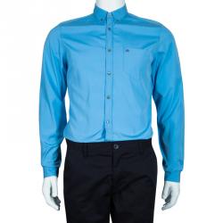 Gucci Men's Blue Cotton Shirt M