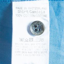 Gucci Men's Blue Cotton Shirt M