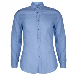 Gucci Men's Blue Slim Cotton Shirt M