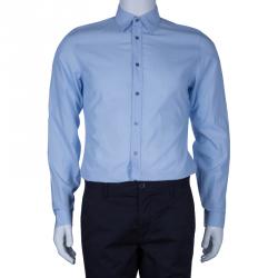 Gucci Men's Blue Slim Cotton Shirt M