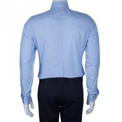 Gucci Men's Blue Slim Cotton Shirt M