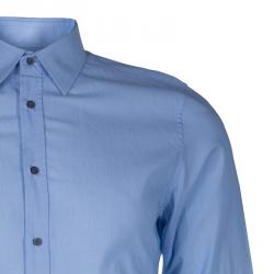 Gucci Men's Blue Slim Cotton Shirt M