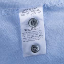 Gucci Men's Blue Slim Cotton Shirt M