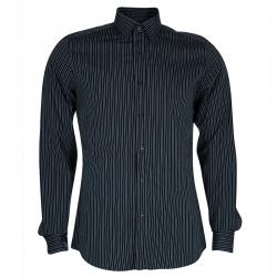 Gucci Men's Black Striped Slim Fit Shirt M