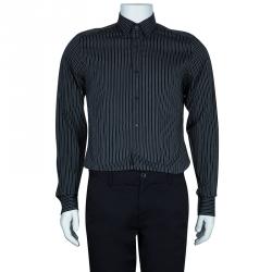 Gucci Men's Black Striped Slim Fit Shirt M