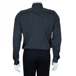 Gucci Men's Black Striped Slim Fit Shirt M