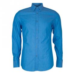 Gucci Men's Blue Slim Fit Shirt M