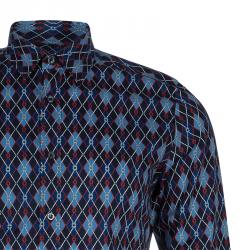 Gucci Men's Diagonal Link Fitted Cotton Shirt  M