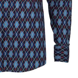 Gucci Men's Diagonal Link Fitted Cotton Shirt  M